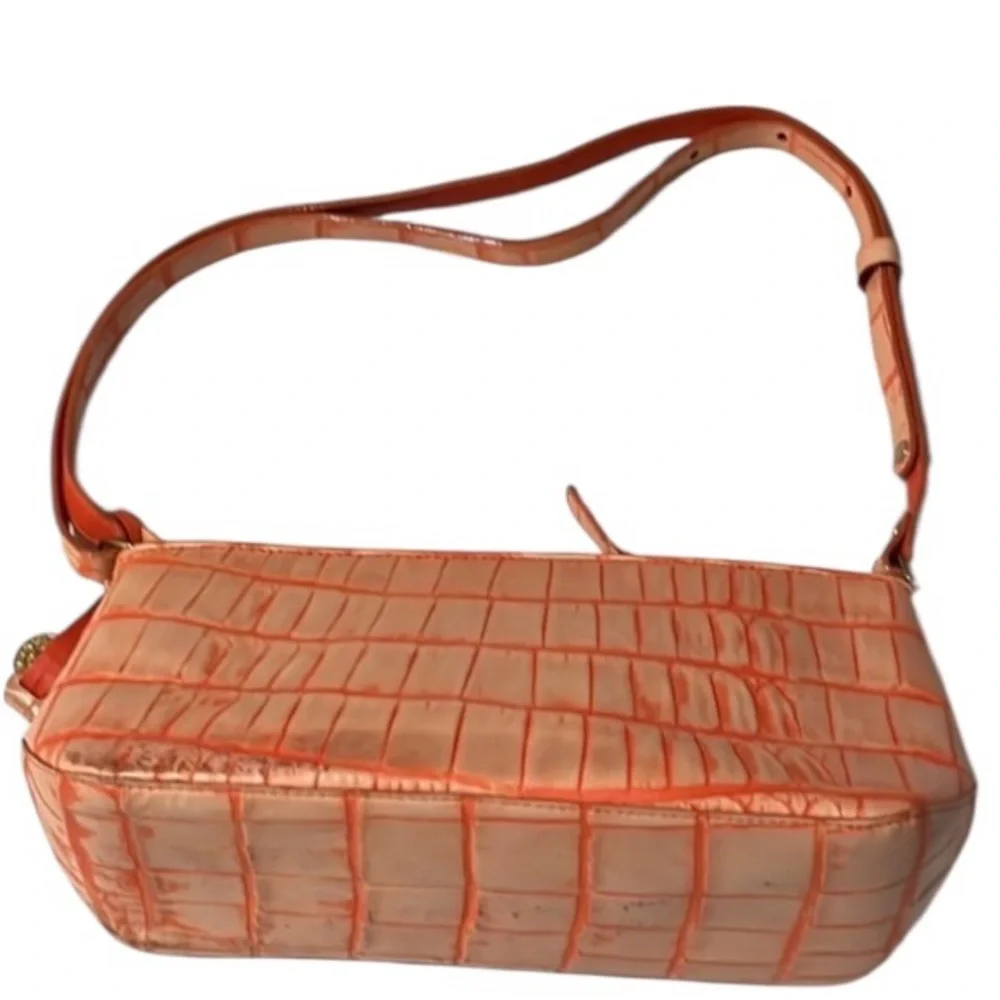Dooney & Bourke orange / peach vintage shoulder bag light wear croc embossed
